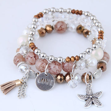 Bohemian Charm Beads Wrap Bracelets & Bangles for Women Boho Flower Leaf Tassel Bracelet Multilayer Bracelet Femme 2020 New daiiibabyyy